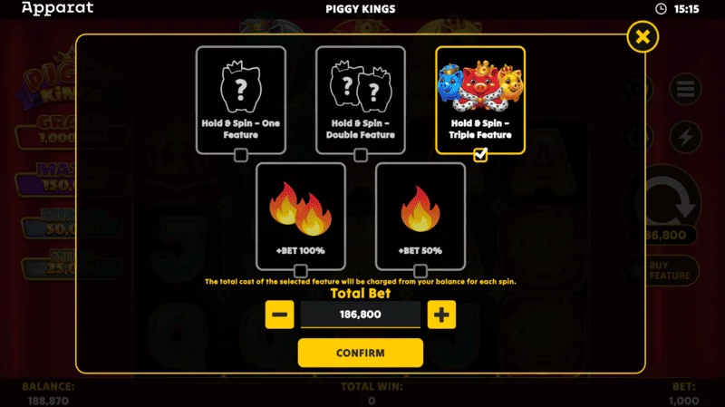 Piggy Kings - vincita importante in Hold and Spin