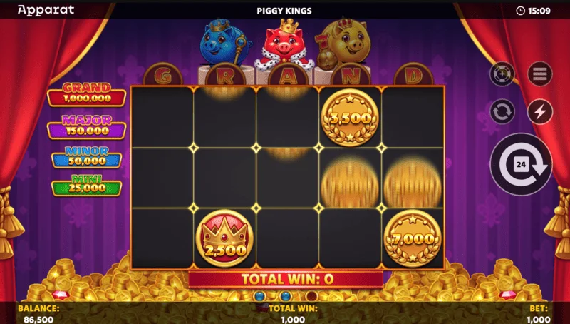 Piggy Kings - schermata Buy Feature e scelta dell'acquisto