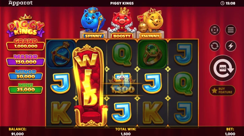 Piggy Kings - Booster Coins di tre colori sul campo